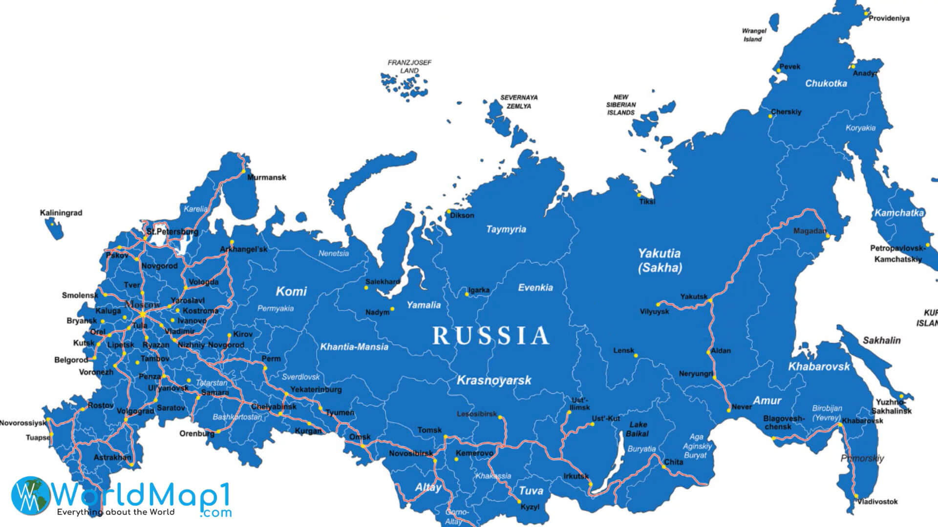 Straßenkarte von Russland